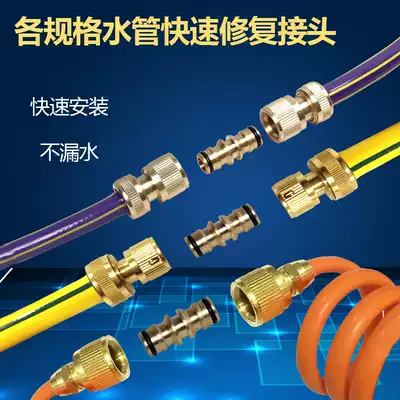 Anlushi copper repair water two-way quick connector double-head Middle-through conversion water pipe interface docking device