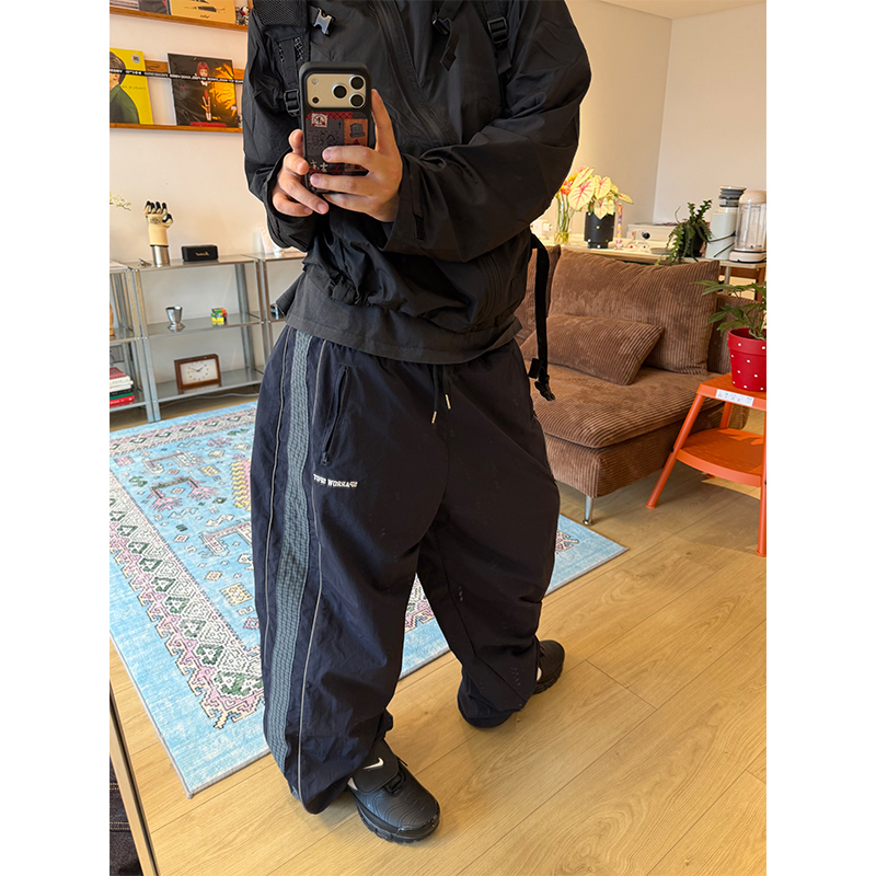 Cgga American-Style Design Side Patchwork Elastic Waist Paratrooper Pants Unisex Loose Versatile Sports Trendy Long Pants