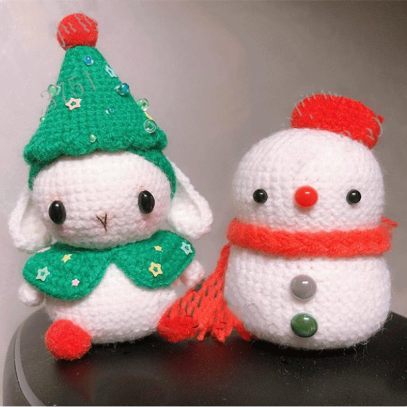 Manual DIY Crochet Wool Thread Weave Doll 354 Tree Rabbit and Snow Man Electronic Tutorials Tutorials Cute Paparazzi Recommendation