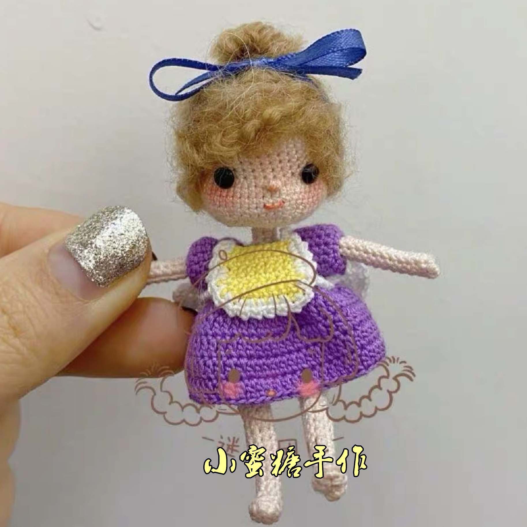 Handmade DIY crochet yarn knitting doll 198 small candy Chinese electronic illustration tutorial cute baby doll model