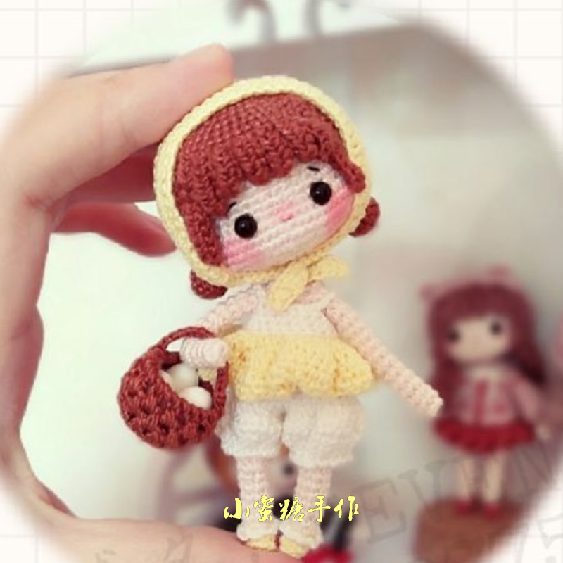 Handmade DIY crochet wool doll 161 chicken girl Chinese electronic illustration tutorial cute doll doll model
