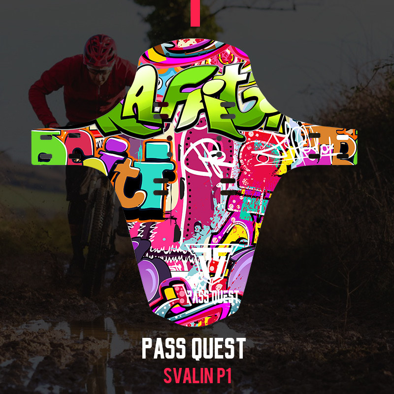 PASS QUEST mudguard red lip zombie dj burst graffiti AM DH FR folding Fender