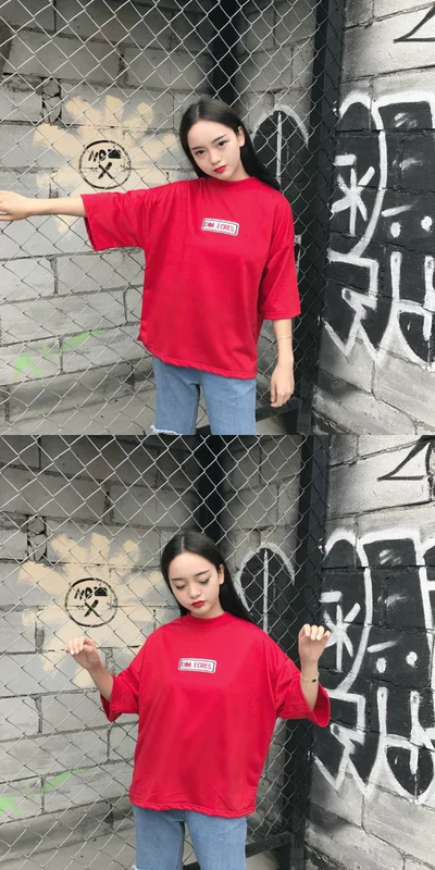 Áo thun nữ tay ngắn 2018 hè mới phiên bản Hàn Quốc của ulzzang loe mỏng học sinh nửa tay áo bf phong cách Harajuku