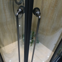 Shower room bathroom glass door partition bathroom dry and wet separation shower screen stainless steel arc simple black