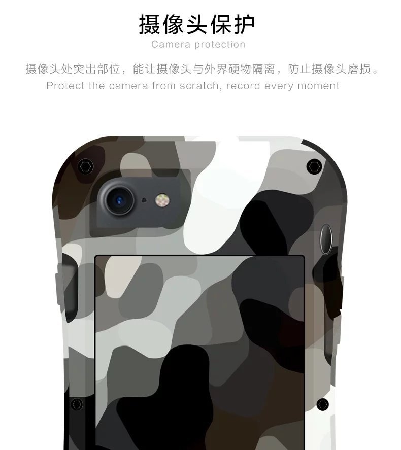 LOVE MEI Powerful Camo Series Small Waist Water Resistant Shockproof Dust/Dirt/Snow Proof Aluminum Metal Outdoor Gorilla Glass Heavy Duty Case Cover for Apple iPhone 7 Plus & iPhone 7