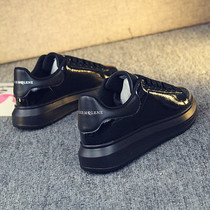 Small White Shoes Woman 100 hitch Han version Lacing Pure Color Bright Black Casual Sneakers Net Red Reflective Womens Shoes Trendboard Shoes