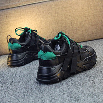 ins old daddy shoes woman thick bottom heightening original sleeping net red little black shoes female biding dispensers recommend boarder sneakers women