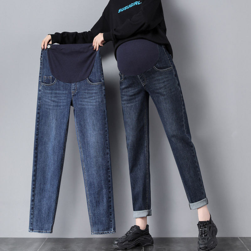 Maternity Pants for Spring and Autumn, Suitable for Wearing Outside in Autumn and Winter, Large Size, Loose Fit, 100kg Winter Fleece-Lined and Thickened Denim Straight-Leg Dad Pants Maternity Pants for Spring and Autumn, Suitable for Wearing Outside in Autumn and Winter, Large Size, Loose Fit, 100kg Winter Fleece-Lined and Thickened Denim Straight-Leg Dad Pants