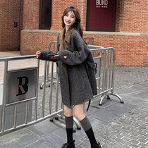 Pregnant womens early spring striped woolen coat womens 2024 spring and autumn new large size loose small spring outer coat