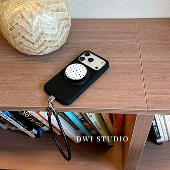Simple and advanced polka dot lanyard mobile phone case