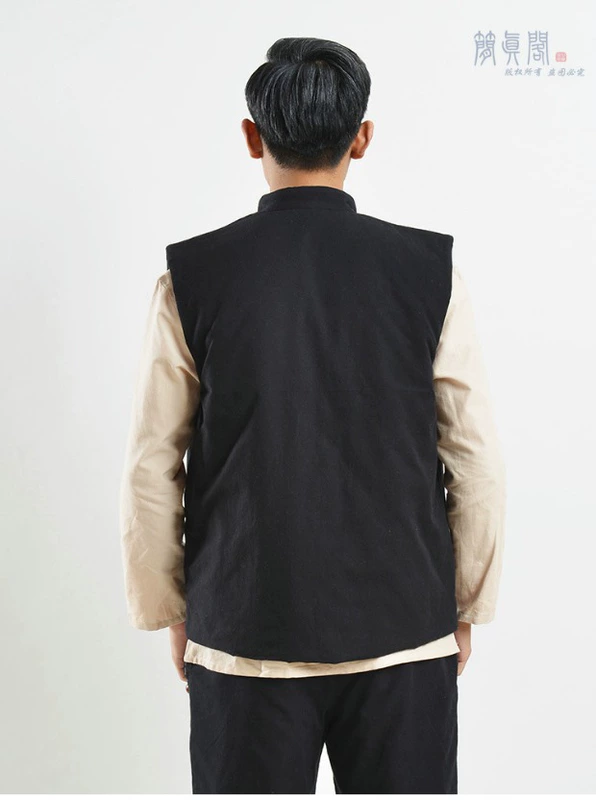 Cotton Tang phù hợp với áo vest cotton vai nam mùa thu và mùa đông trung niên cotton ấm áp áo chống thấm lụa bông đệm có thể được giặt khoác vest nữ