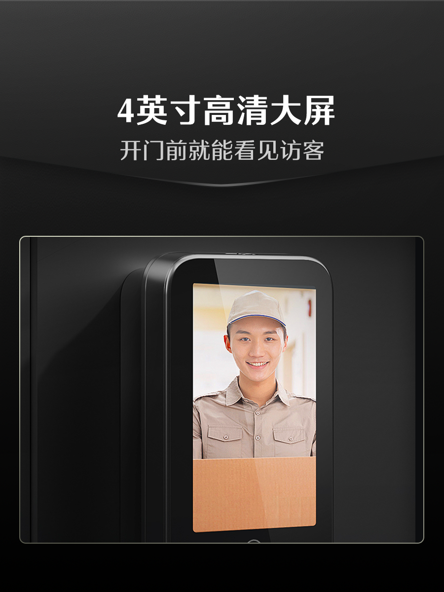 Deschmann Smart Door Lock with Cat Eye, Large Screen Fingerprint Lock, Password Lock for Home Use, Dasheng Q5Mpro (Standard Version)