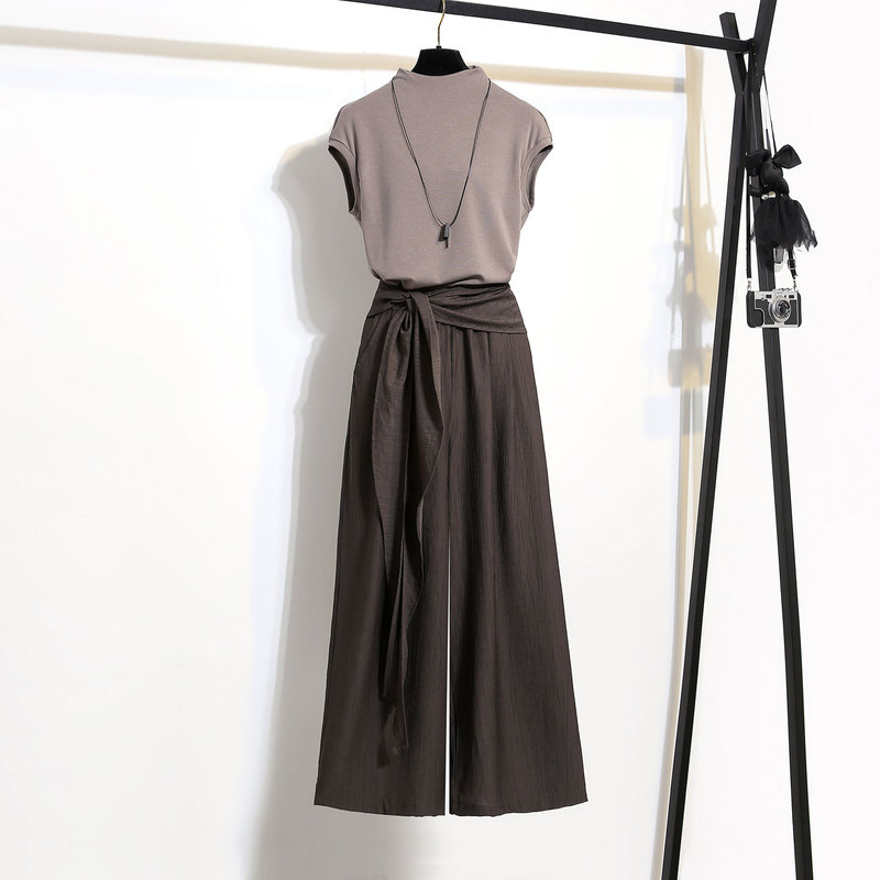 Elegant Suit for Women 2026 Early Autumn New Style High-End Sophisticated Petite Outfit Wide-Leg Pants Two-Piece Set