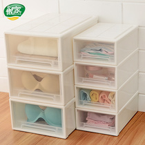 Wardrobe storage box Drawer underwear clothes socks Plastic storage storage box Transparent finishing storage cabinet