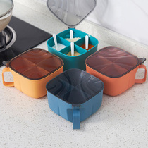 Seasoning box set household combination four-compartment seasoning box kitchen supplies one multi-grid salt monosodium glutamate condiment box