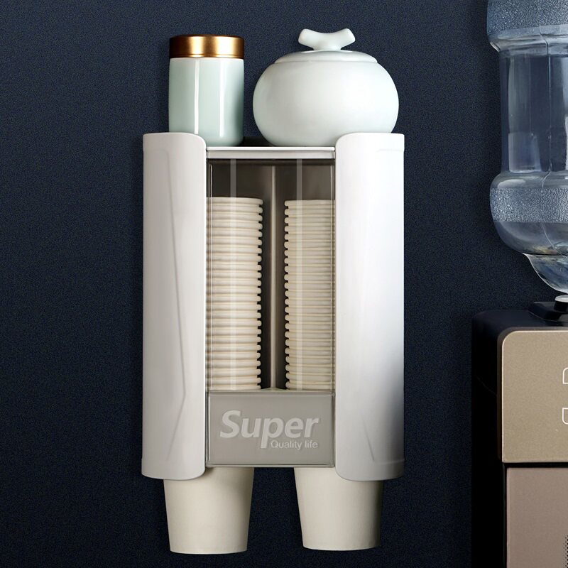 Disposable cup holder automatic cup holder drinking water dispenser cupshelf wall-mounted wall-free perforated domestic commercial water glass rack