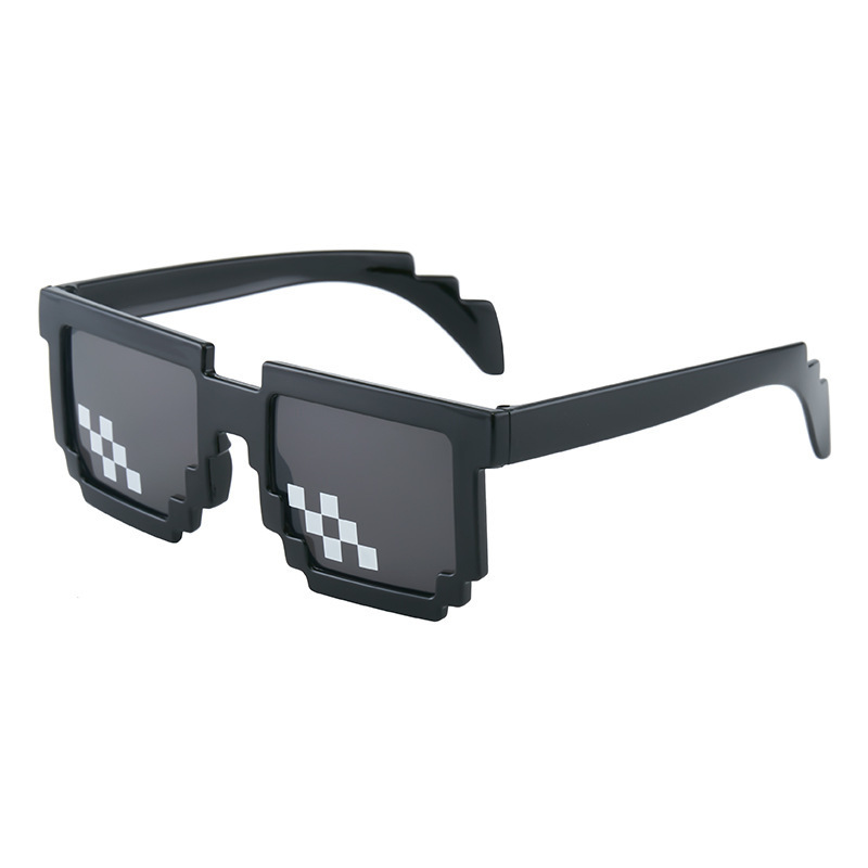 New Mosaic Glasses, Two-Dimensional Sunglasses, Minecraft Trendy Fashion Personality Pixel Sunglasses