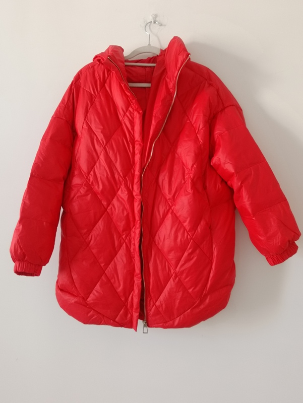 Red Hooded down Jacket