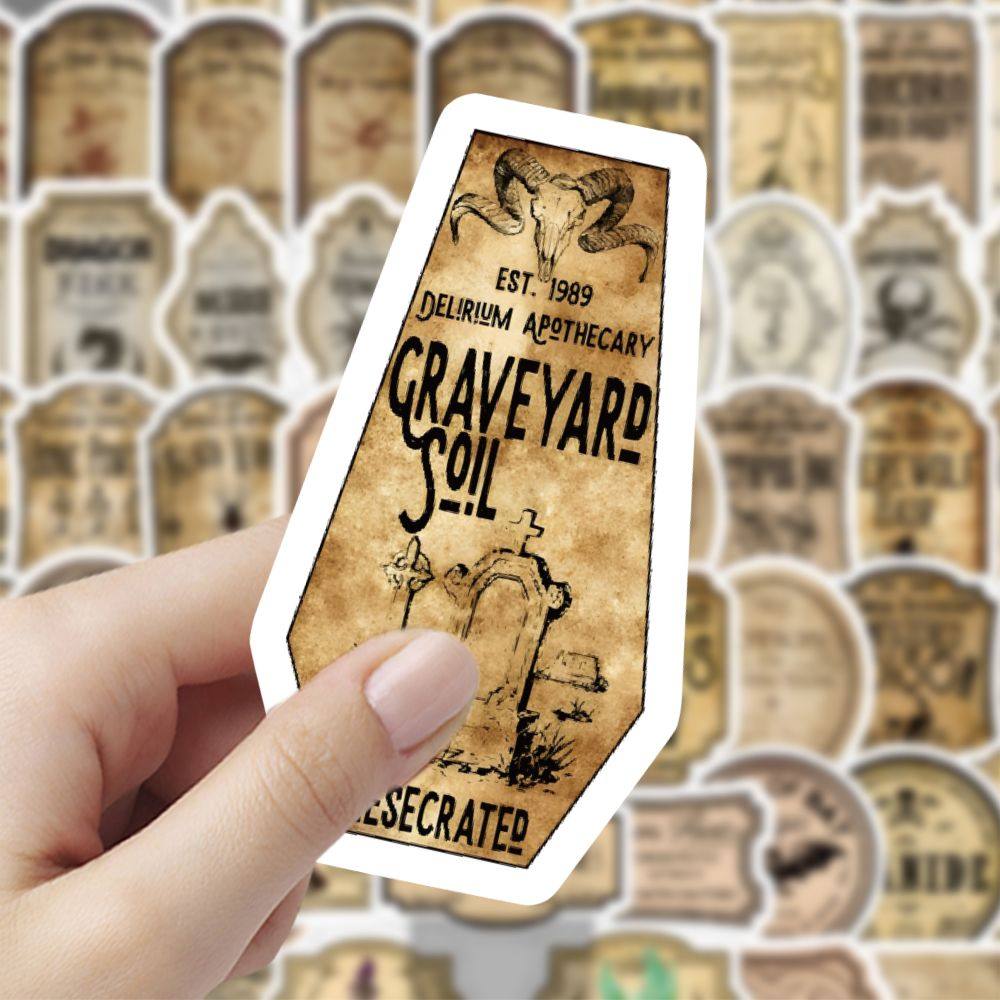 120 Vintage European-Style Label Stickers for Mysterious Objects, Ins Decoration, DIY Journal, Desktop Stickers, Journal Vintage