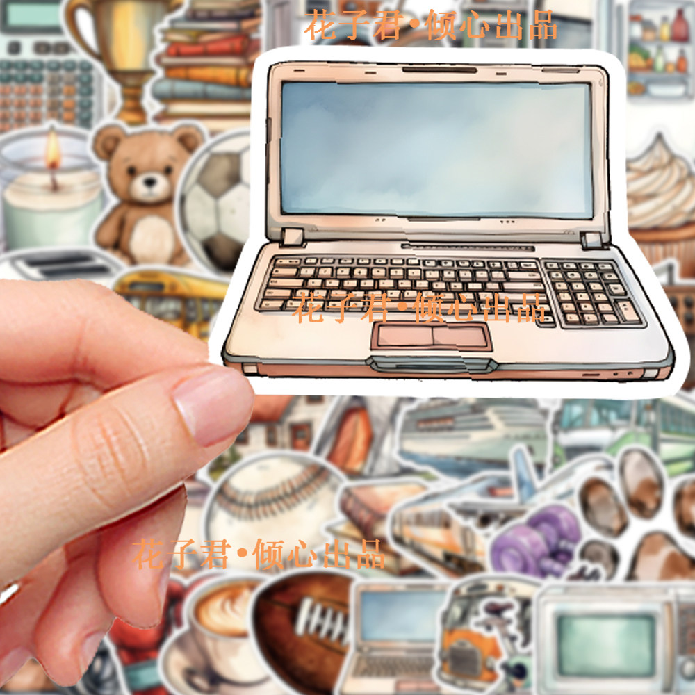 100 Pieces of Artistic Retro Small Object Stickers, Ins-Style High-Value Minimalist Decorative Stickers for Journaling Materials