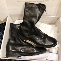 Custom washed head layer cow leather 310 inverted boots front zipper for old mid-cylinder boots Knight short boots Inron Martin boots PL2