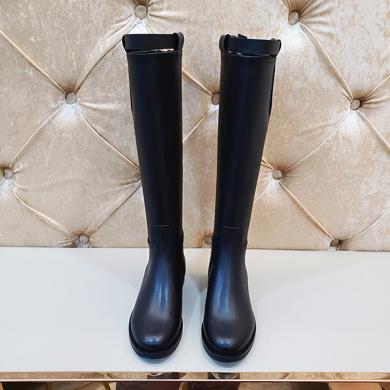 Top layer cowhide ~ genuine leather flat riding boots female net red but knee high boots boots leather long boots riding boots