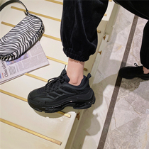 2021 new leather thick-soled father shoes women breathable leisure sports shoes running shoes student board shoes pine cake tide