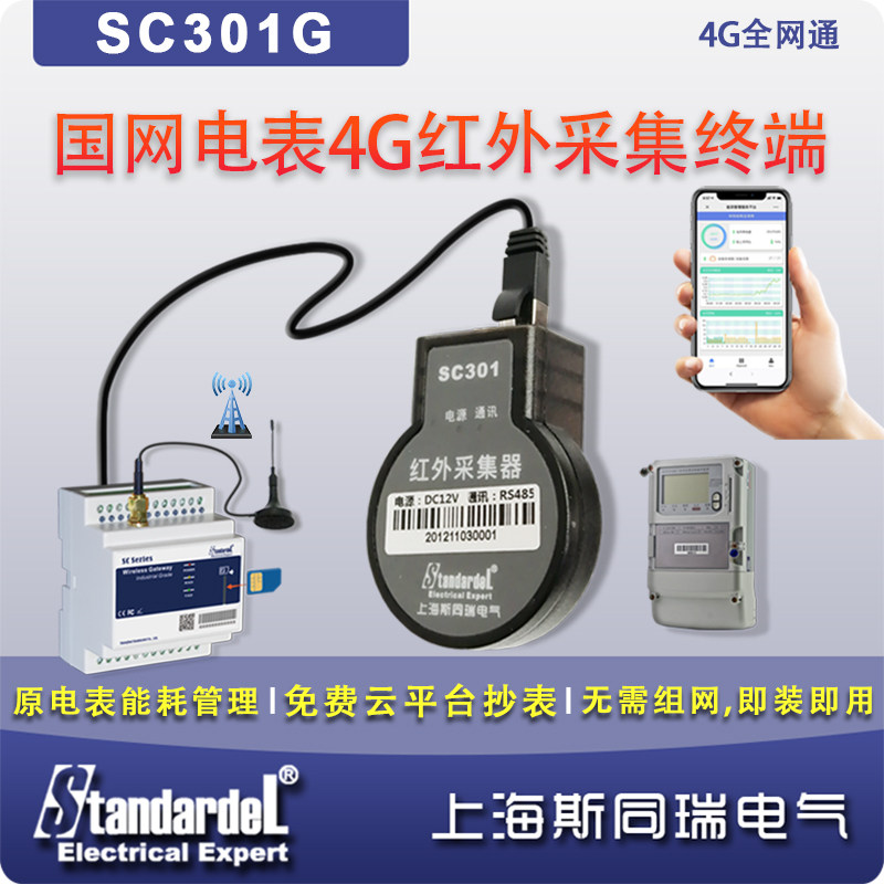 National Grid Electric meter 4G All Netcom infrared collection terminal SC301G free energy consumption management platform gateway table