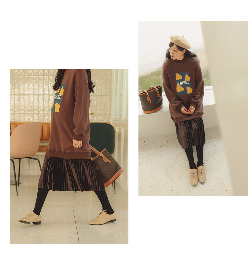 Платье для беременных 孕妇连衣裙孕妇装秋冬款冬季孕妇裙子卫衣中长款加绒加厚秋装冬装