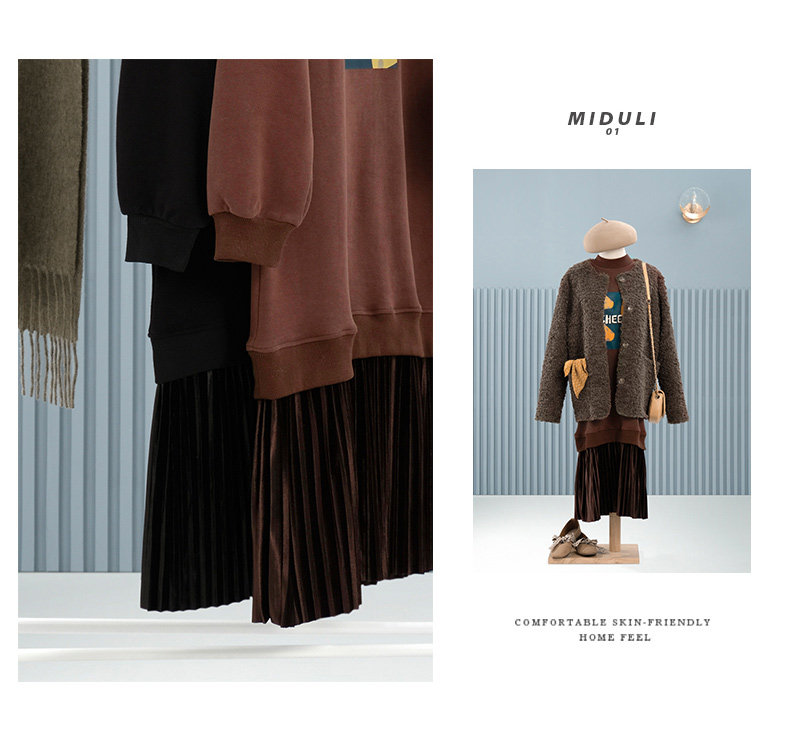 Платье для беременных 孕妇连衣裙孕妇装秋冬款冬季孕妇裙子卫衣中长款加绒加厚秋装冬装