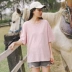 Áo bà bầu mùa hè Váy bà bầu mùa hè áo thun trắng ngắn tay ngắn 2019 áo cotton mới - Áo thai sản shop đầm bầu hàn quốc Áo thai sản