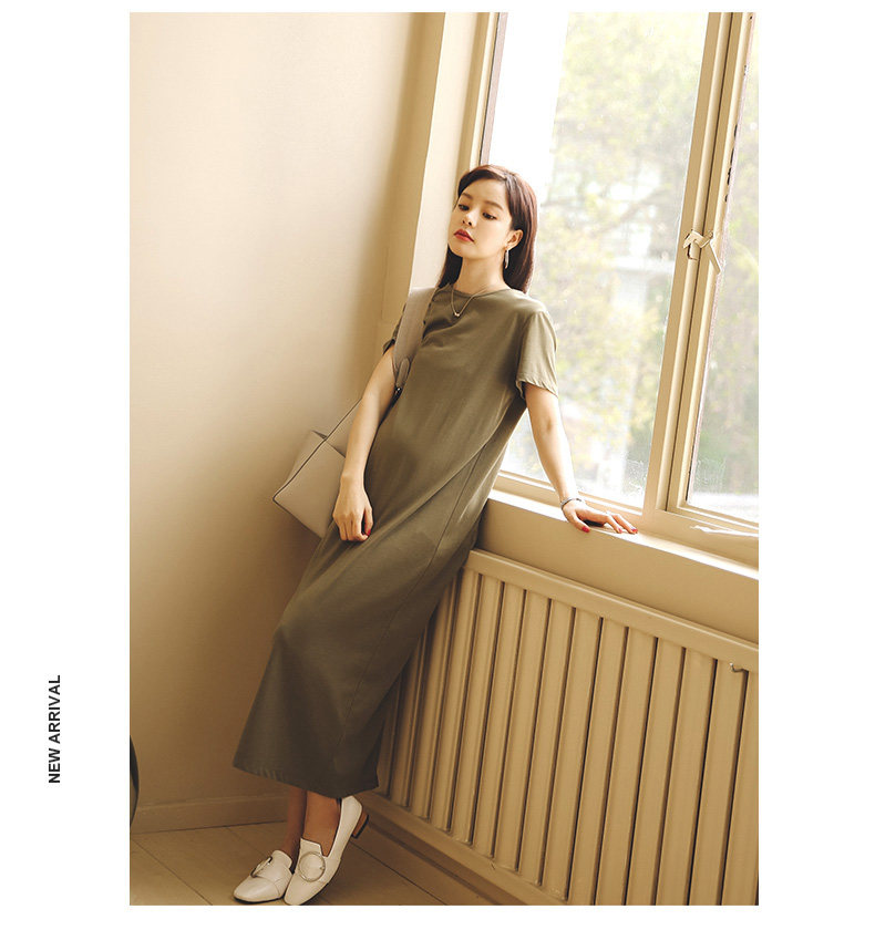 Платье для беременных 米度丽孕妇装夏装上衣孕妇连衣裙夏季外出时尚高端短袖t恤长裙子 M degrees Korea