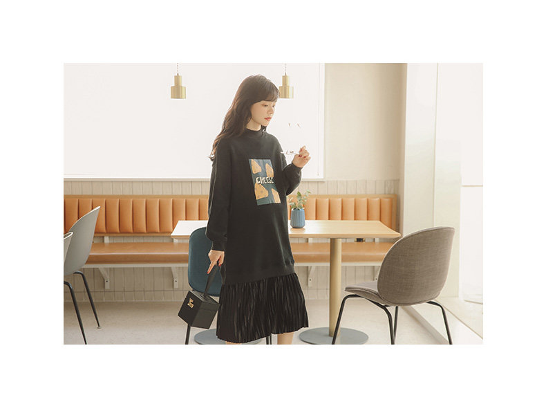 Платье для беременных 孕妇连衣裙孕妇装秋冬款冬季孕妇裙子卫衣中长款加绒加厚秋装冬装