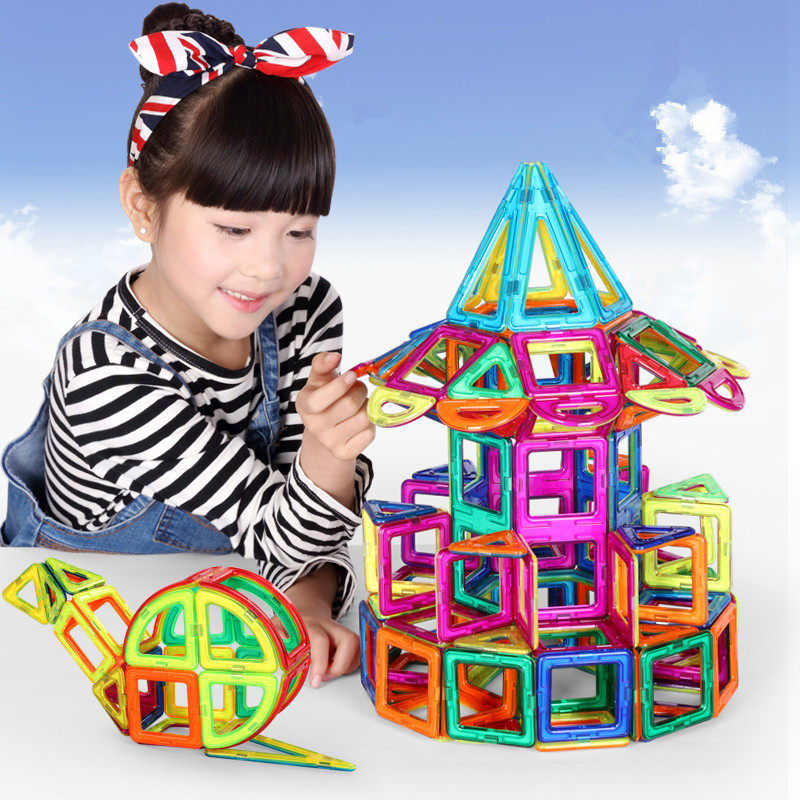 新品奇曼提拉积木儿童磁力片益智玩具磁性拼装建构片积具百变