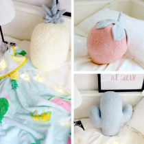 () Soft strawberry nap blanket home cushion office pillow blanket air conditioning blanket two-in-one