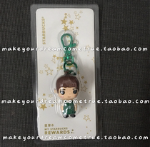 Starbucks Mini Green Apron Star Card Set Female Barista Doll Keychain Pendant Set