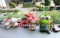 Melody big-eyed frog little white dog Lucky cat key chain pendant cartoon keychain cute silicone