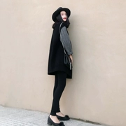 Áo khoác len nữ dài phần 2018 mẫu mùa thu đông Hàn Quốc buông lơi mỏng ngắn kiểu áo len