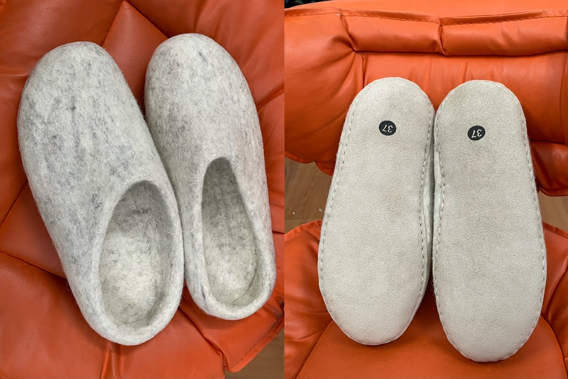 Nepalese Handmade Wool and Leather Slippers