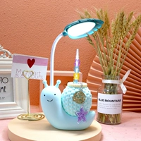 Улитки, держатель для ручек, зеленая настольная лампа