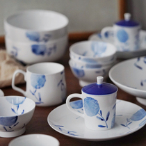 Selective scholars reunion round high temperature porcelain dishes home set wedding birthday gift Jingdezhen hand-painted blue and white