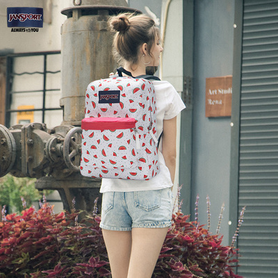 【JanSport】时尚印花双肩背包