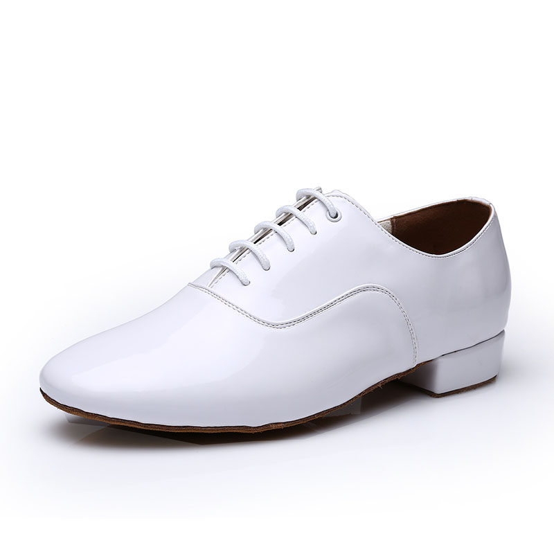 Sansa white modern shoes men's dance shoes soft bottom National Standard dance waltz White dance shoes social dance shoes modern