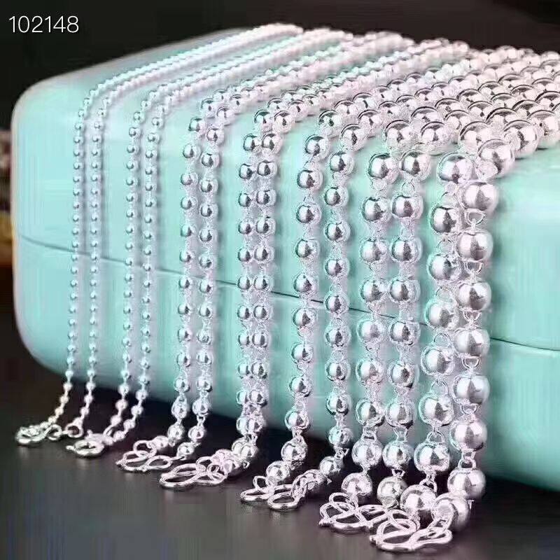 99 sterling silver Buddha beads chain Ingot chain jewelry Men and women couple necklace Minority style Janssen silver jewelry