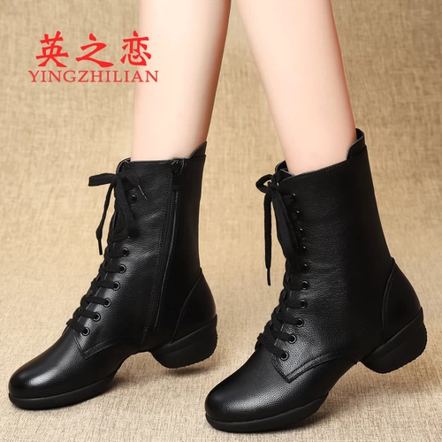 英之恋 Танцующая обувь, сапоги, туфли, ботинки, из натуральной кожи, мягкая подошва