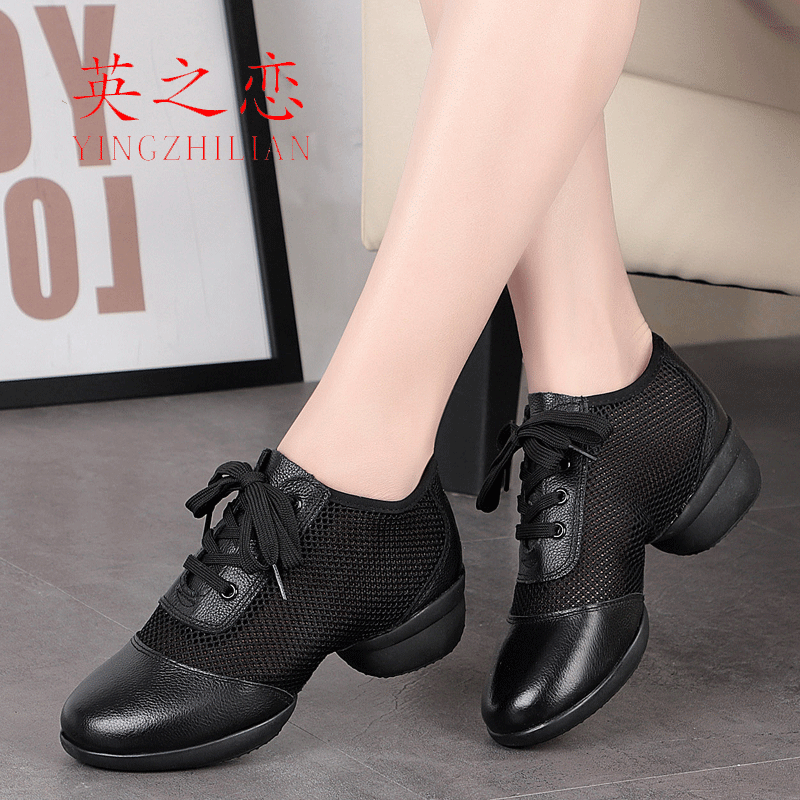 British Love Dance Shoes Sailor Square Dance Shoes Women's 2023 New Summer Soft-soled Leather Dancing Women's Shoes Breathable