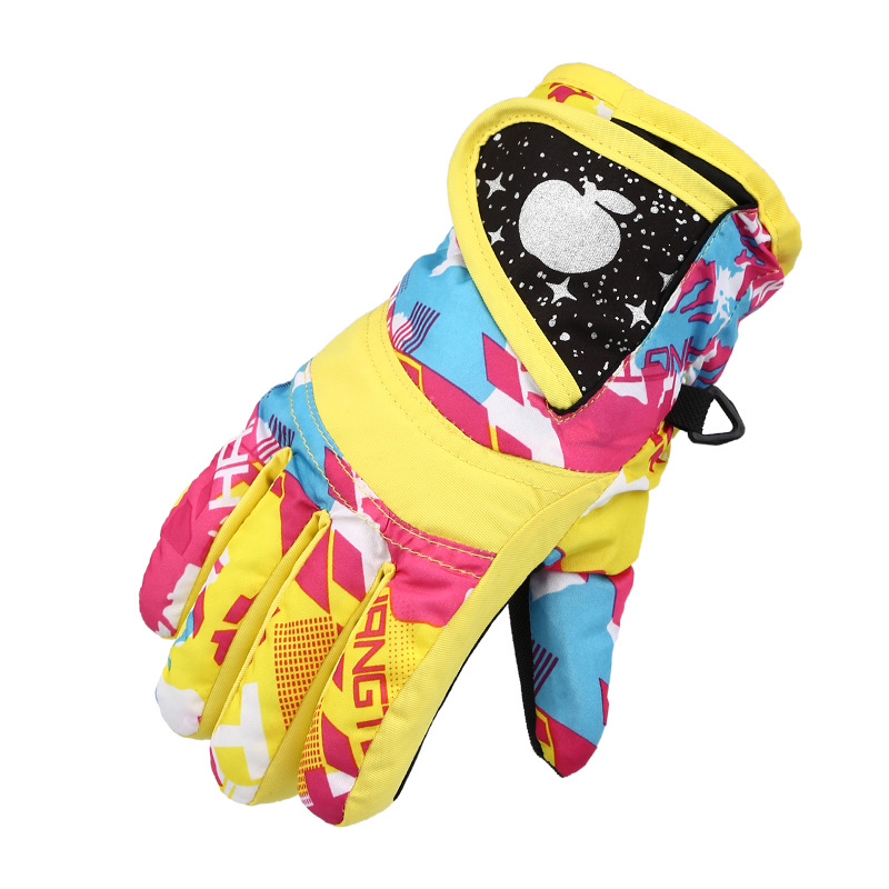 Găng tay trượt tuyết trẻ em Găng tay bông trẻ em Găng tay không thấm nước windproof Găng tay cô gái Găng tay nam găng tay vải bảo hộ