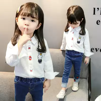 White girls ' shirts thin 2021 new children's tops children's baby autumn western style shirts pure cotton spring and autumn