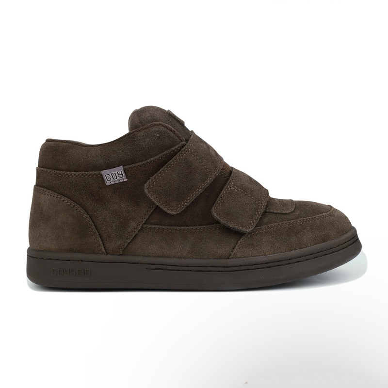 Piu Abstract Velcro Thick-Soled Genuine Leather Suede High-Top Loafers Piu Abstract Velcro Thick-Soled Genuine Leather Suede High-Top Loafers