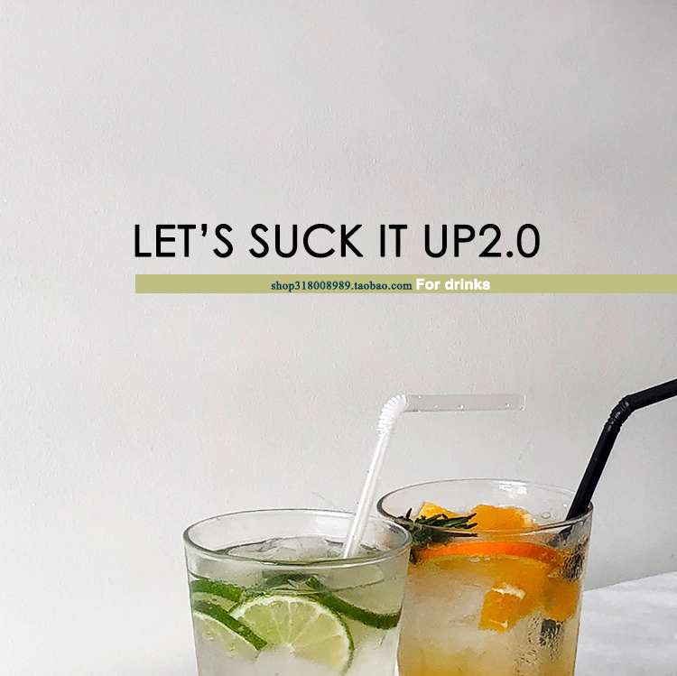 Independent packaging Drink straw 100 transparent black